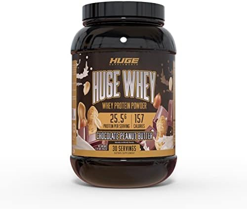 Huge Supplements Whey Protein Concentrate Powder – 25g Protein Per Serving – 5g BCAA’s – Improved Mixability (Chocolate Peanut Butter, 2 lb) Huge Supplements Whey Protein Concentrate Powder – 25g Protein Per Serving – 5g BCAA’s – Improved Mixability (Chocolate Peanut Butter, 2 lb)