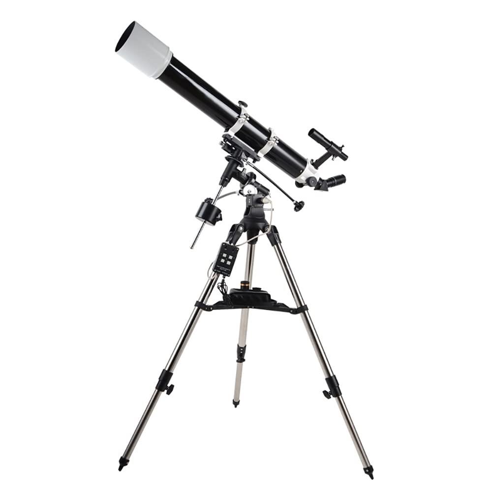 Astronomical Telescope Telescopio astronómico Profesional 90EQ con Montura ecuatorial EQ2, Motor de Seguimiento de Alta precisión, cultive Pasatiempos Infantiles y aprenda conocimientos astronómicos