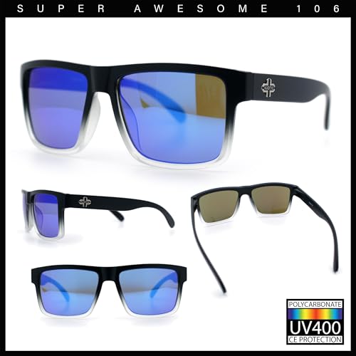 Mens Classic Suburb Urban Rectangular Sport Horn Rim Plastic Sunglasses2