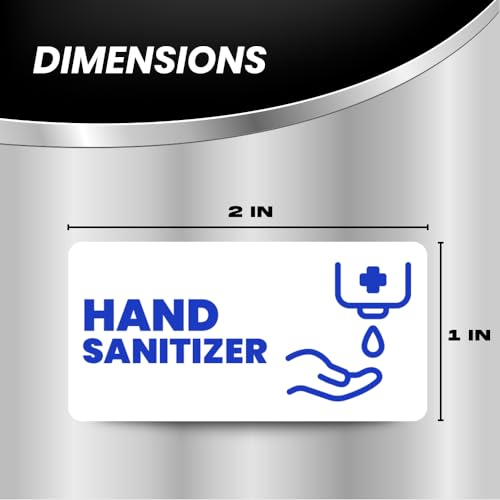 Image of Commercial Hand Sanitizer Sticker | Hand Sanitizer Dispenser Sticker Label | Modern Design | for Commercial Business, Office | Waterproof, Ultra-Durable - USA Made (2x1 inch), 20 Labels