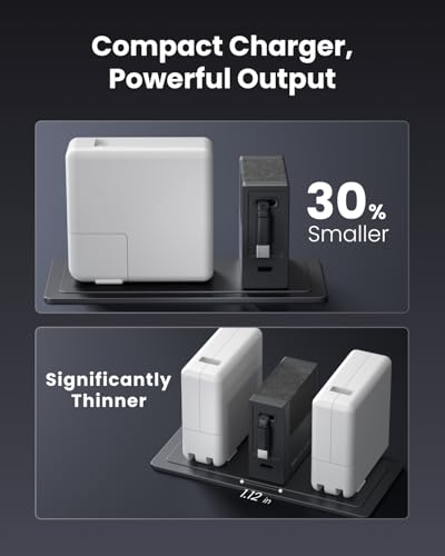 Image of Gitryin 40W USB C Wall Charger with Built-in Retractable Cable, 2-in-1 Foldable Fast Charger Block, Travel Essentials Compatible for iPhone 17 /16 /15, iPad, Galaxy, Pixel, Black