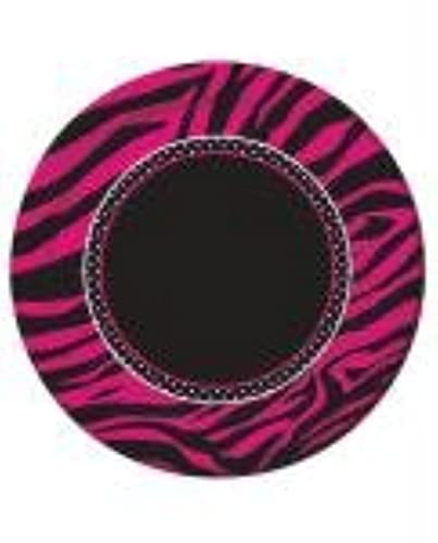 8-Count Round Paper Dessert Plates, Pink Zebra Boutique #TOP1