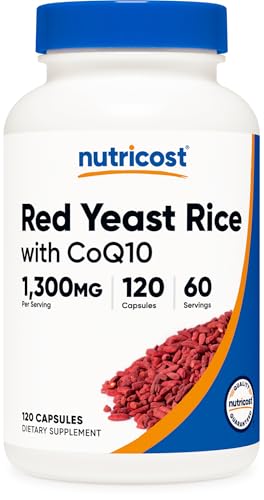 Nutricost Red Yeast Rice with CoQ10 1300mg, 120 Capsules, 60 Servings - Non-GMO, Gluten Free