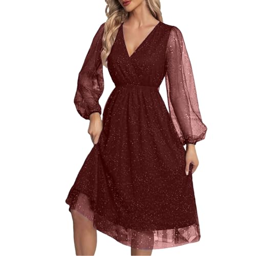 Robe fete femme paillettes longue et tissu extensible bleu nuit pour événement festif