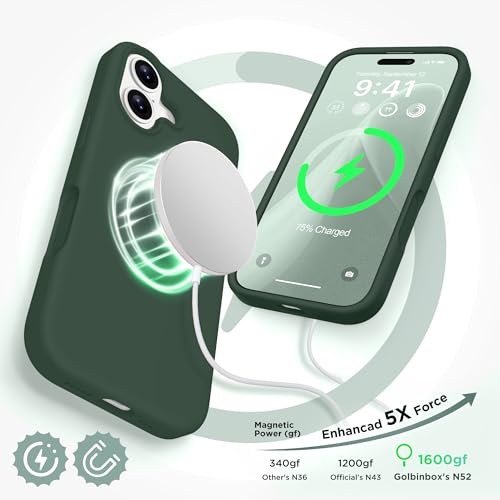 Image of GolbinBox Magnetic for iPhone 17 Case, Silicone Cover, Army Green