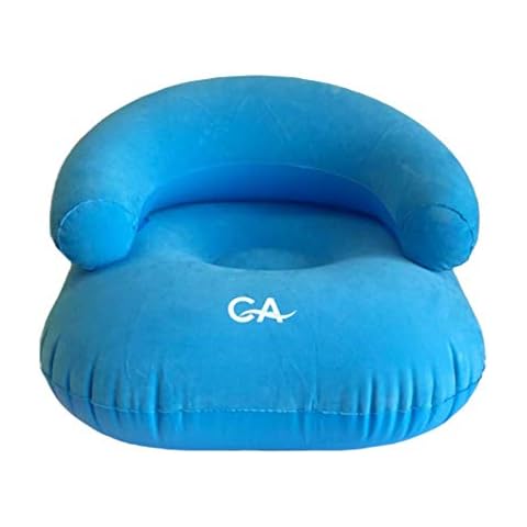 Comfort Axis Heavy Duty Inflatable Flocking Lounger Sofa, Wide Armrest Design for Kids Blue 23.5" by 23.5" by 16" Cover