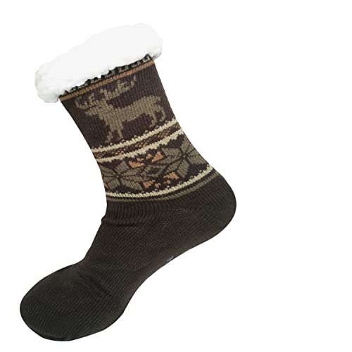 MRCC 1 Paar Herrensocken Weihnachtssocken Kuschelsocken Hüttensocken Stoppersocken Wintersocken Socken 1291 farbe3 L Cover