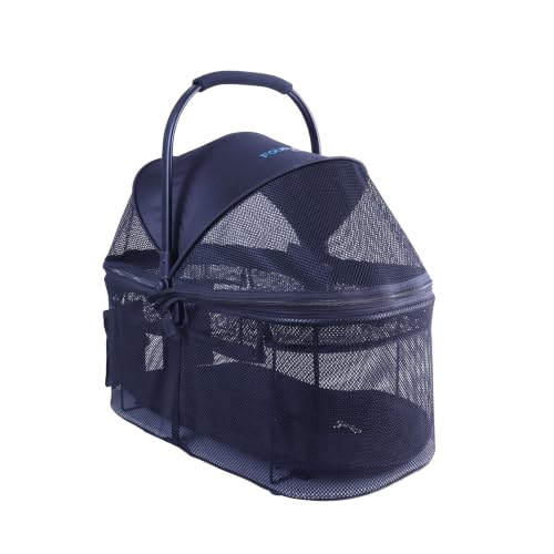 Image of Full-Window pet Stroller with Detachable Carrier,4 Wheels for Cats & Dogs, with Storage Basket,Cup Holder, Travel Puppy /Cats Stroller.