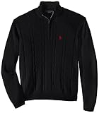 U.S. Polo Assn. Men's Big-Tall Cable-Knit Sweater with Sherpa Collar Lining