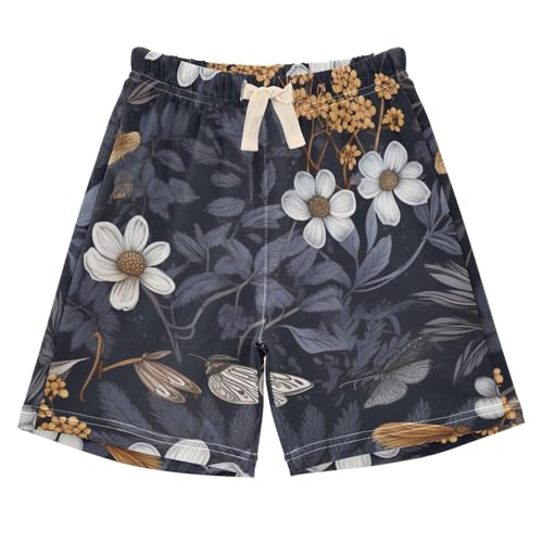 innewgogo Floral Butterfly Flower Toddler Baby Boy Girl Cotton Pull-On Shorts Elastic Waist Casual Athletic Shorts Kids Pants 5T Multi