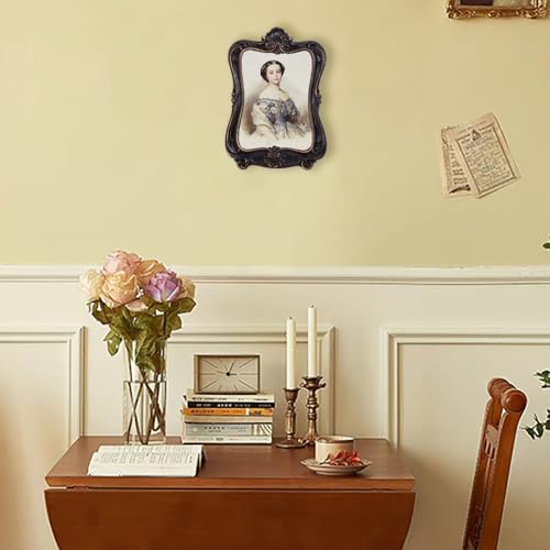 Kangce Vintage Picture Frames 5x7 Ornate Victorian Antique Picture Frames Gallery Wall Decor Retro Home Decor for Tabletop and Wall Mounting,Wooden Brown