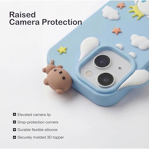Image of amazon basics Cute 3D Unicorn Silicone Phone Case for iPhone 15 | Soft Protective Cartoon Back Cover for Girls | iPhone Back Case for iPhone 15