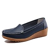  Frauen Flacher Mund Müßiggänger Weichen Boden Keil Plateauschuhe Casual Karree Wohnungen Sommer Bequeme Einzelnen Schuhe