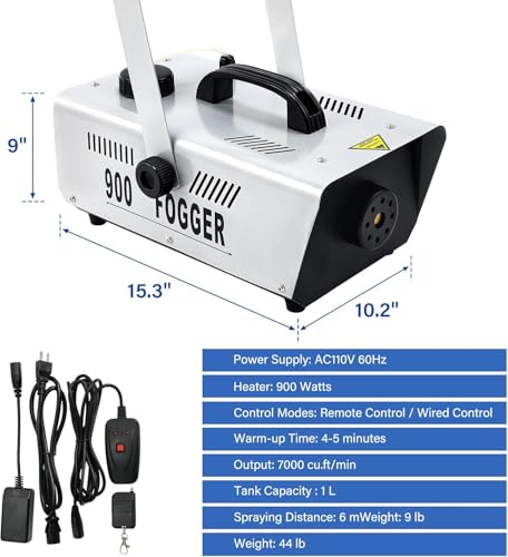 Máquina de humo 900W con control remoto cableado miniatura 6