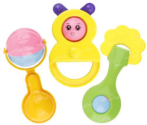 Image of Zest 4 Toyz Baby Rattle Toy, 6-12 Months Rattles and Teether for Babies Lovely Attractive Non Toxic Rattles for Kids (Pack of 3)