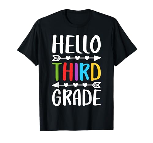 Hello Third Grade Shirt 3rd Grade Boy Girl Student Teacher T-Shirt