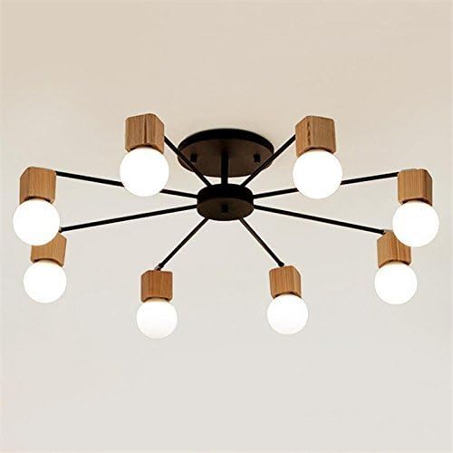 Aero Snail 8 Heads Modern Northern Europe Metal Wood Art Deco Ceiling Flush Mount Light