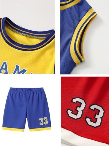 Image of Boys' Active Shorts Set 6 Pieces Athletic Jersey Tank Top and Basketball Shorts Set 4-12Y