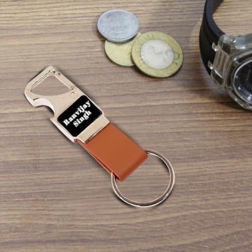 Image of Personalized Keychain with Name Engraved I Metal Key Ring I Trendy Stylish Customized Keychains for Men, Husband, Boyfriends, Brother, Dad, Home, Office, Car & Bike