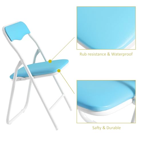 image for VECELO Folding Activity Table and Chairs 5 Pcs, Portable, with Ultra S