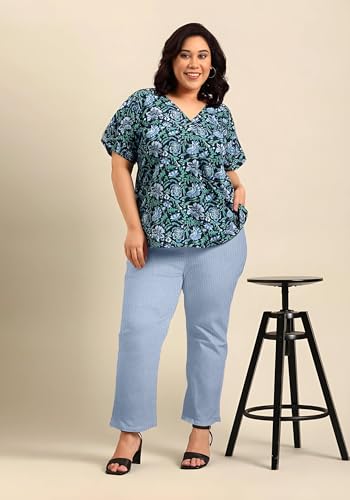 Image of Fashion Plus PlointTrandy Textured Trousers for Women | Women Loose Fit Trousers | Women's High-Waisted Pant | Women Trousers Pants | Korean