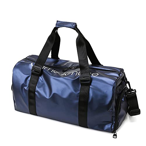 Reisetasche groß Sporttasche für männer Damen Herren badetasche Gym Bag - mit Schuhfach & Nassfach wasserdicht Umhängetasche (Blau) Cover