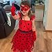 Uplus ME Ladybug Costume Girls Ladybug Dress Lady Bug Costumes for Kids Toddler Ladybird Dress Up Set for Halloween Birthday (3-4T/110)