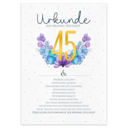 Personalisiert Urkunde 1. Hochzeitstag - Papierhochzeit Geschenk DIN A4
