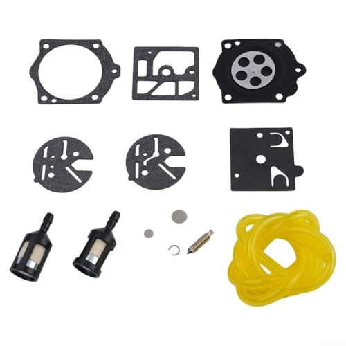 Kit de reparación de carburador compatible con motosierras McCulloch 610 650 655, incluye línea de combustible para mantenimiento de equipos eléctricos al aire libre y uso en jardín