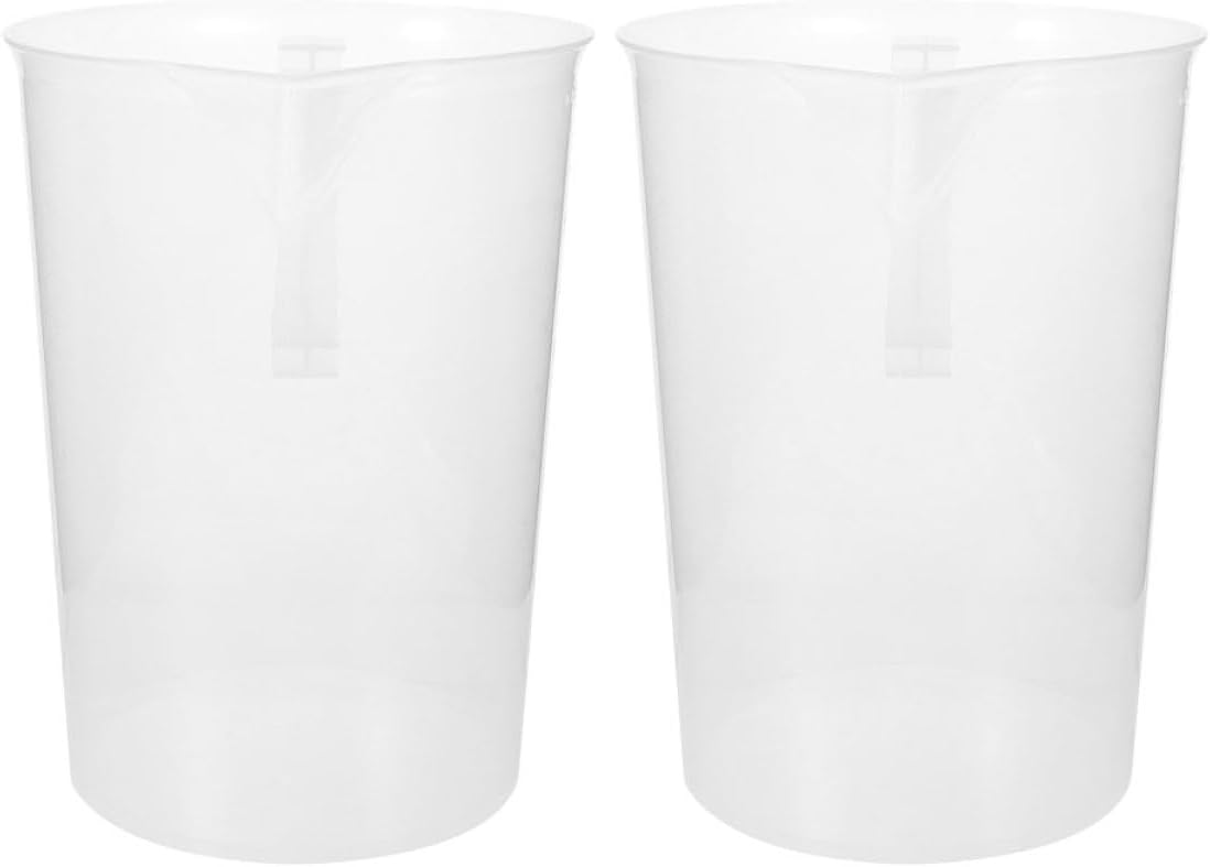 2pcs 5000ml Graduated Plastic Measuring Cups with Dual-sided Markings and Handle, Heatproof Large Liquid and Solid Measuring Jugs for Kitchen Cooking and Outdoor Camping