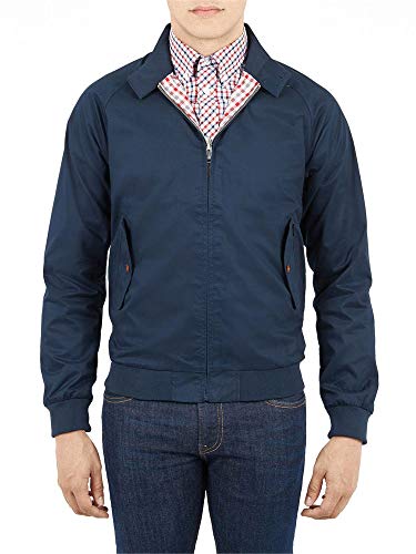 Ben Sherman Men's Cotton Harrington Long Sleeve Jacket, Blue (Navy Blazer), Small