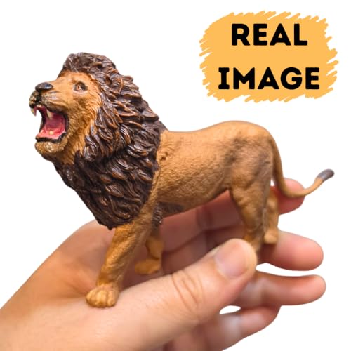 Image of FUNFOB Lion Action Figures Toy Figure Width-13cm Lion Toys for for Kids & Adults PVC Multicolour | Animal- Li on