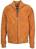 House Of Leather Herren Echtes Wildleder Bomber Jacke MA-1 Uni Stil Trevor Hellbraun XL