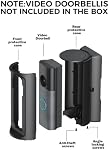 Support de sonnette vidéo antivol, réglable 360° Degree Doorbell Angle No-Drill Mount Compatible avec Bague Batterie DoorBell /Plus/Pro Video Doorbel Upgrade Corner Kit pour les maisons,Appartements
