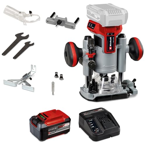 Einhell Professional Akku-Oberfräse TP-RO 18 Li BL Power X-Change (18 V, Li-Ion, Hubhöhe 35 mm, Brushless-Motor, inkl. Parallelanschlag, inkl. 5,2 Ah Akku & Ladegerät)