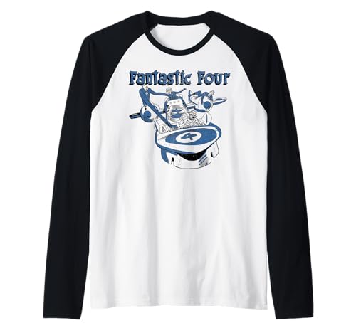 T-shirt Baseball Marvel Fantastic Four avec Manches Contrastées et Motif Vintage