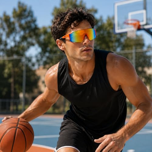 Image of Zynic Men's Stylish Sports Sunglasses For Unisex | UV400 Protection Classic Wrap Around Googles |Sports Shades for Driving,Cyclining Outdoor & Travel | Googles for man's