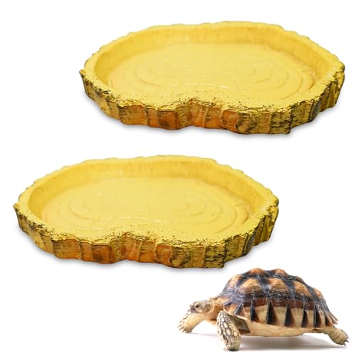 UOSIWYA 2 Stück Terrarium Wasserschale, Klein Schildkröten Zubehör Futterschale Reptilien Wasserschale Landschildkröten Terrarium Zubehör für Reptilien Gecko Schlange