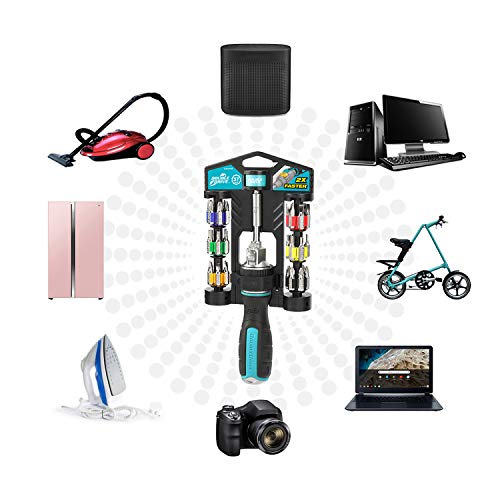 DOUBLEDRIVE Ratcheting Screwdriver Set - 2X Faster, 37-piece Repair Tool Kits for Laptop, PC, Furniture, DIY Hand Work