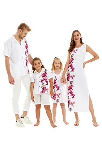 Matchable Family Hawaiian Luau Men Women Girl Boy Clothes in Watercolor Orchid