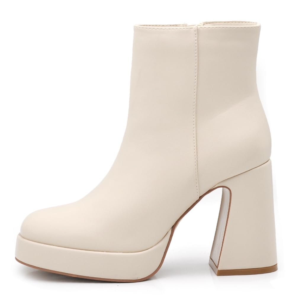 IF Fahion Scarpe Da Donna Tronchetti Stivali Stivaletti Zip Zeppa Platform XG106