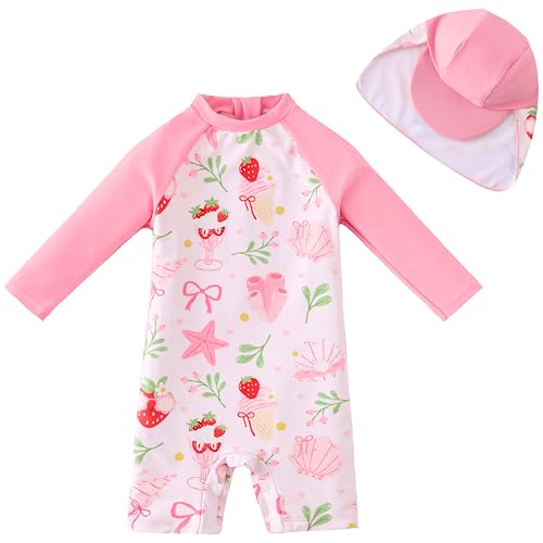 Image of UMELOK Baby Girl Swimsuit Infant UPF 50+ Bathing Suit Size Months
