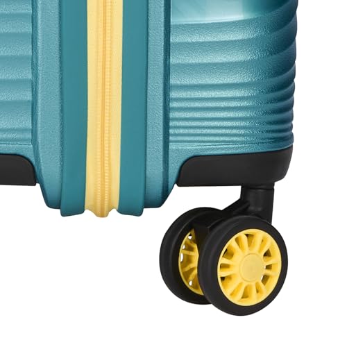 Image of Skybags Swirl Cabin Trolley Bag 56cm | Small Hard Luggage | 8 Wheels Suitcase for Travel | 3-Digit Combination Lock with Anti-Theft Zipper | Polypropylene | 3 Years Warranty - Unisex (Cyan)