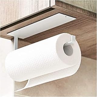 Kitchen Roll Holder Wall Mounted 3M Toilet Tissue Holder Stainless Steel kitchen tea towel hanger Under Sink Storage Rack Cabinet Paper Towel Holder, Refrigerator Self Adhesive Wallpaper No Drilling