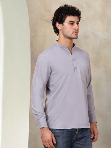 Image of Jompers Men's Cotton Regular Fit Solid Short Kurta
