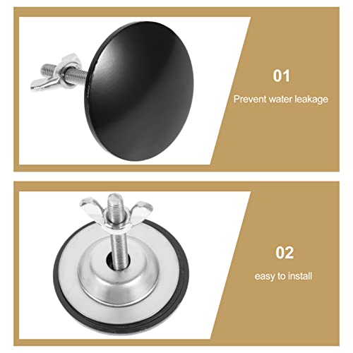 OSALADI Sink Hole Plug Cover Kitchen Sink Hole Cover Black Kitchen Accessories and Tidy Splash, 6X5.2CM - Image 3