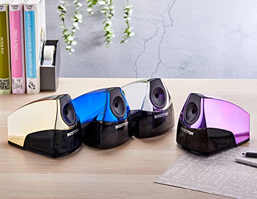 Image of Bostitch Office Electric Pencil Sharpener for Classroom & Desk Use, Heavy-Duty Stall-Free Motor, High-Capacity Shavings Tray, Metallic Purple (Pack of 6)