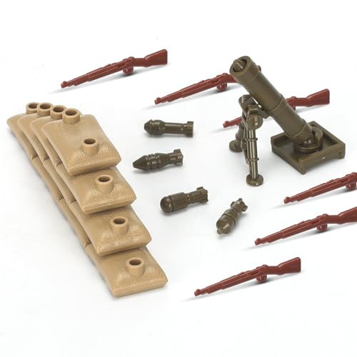 QMLING Waffen Militär Set für Figuren, 30 Mini Soldaten Figuren Spielzeug, Ww2 Armee Waffen Spielzeug Set, Ww2 Military Kit für Kinder Geschenke