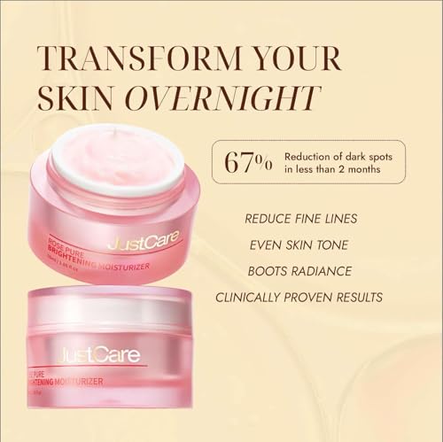 JustCare Cream, Hyperpigmentation Treatment for Face - Moisturizer for Face Korean, Best Moisturizer for Dry Skin Face, Brightening Face Cream for Dark Spots & Melasma Care, Deep Hydration & Glow - Image 3