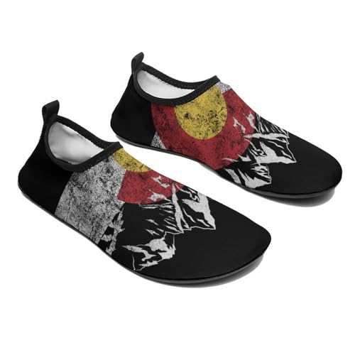 Colorado Flag Vintage Mountain Water Shoes for Women Men Quick Dry Swim Beach Shoes for Swimming Pool4